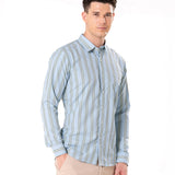 Brex Sky Blue Premium Cotton Stripe Shirt - Bullane