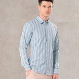 Brex Sky Blue Premium Cotton Stripe Shirt