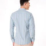 Brex Sky Blue Premium Cotton Stripe Shirt - Bullane