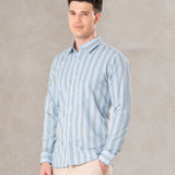 Brex Sky Blue Premium Cotton Stripe Shirt