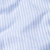 Siento Sky Blue Linen Stripe Mandarin Shirt