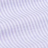 Siento Lavender Linen Stripe Mandarin Shirt - Bullane