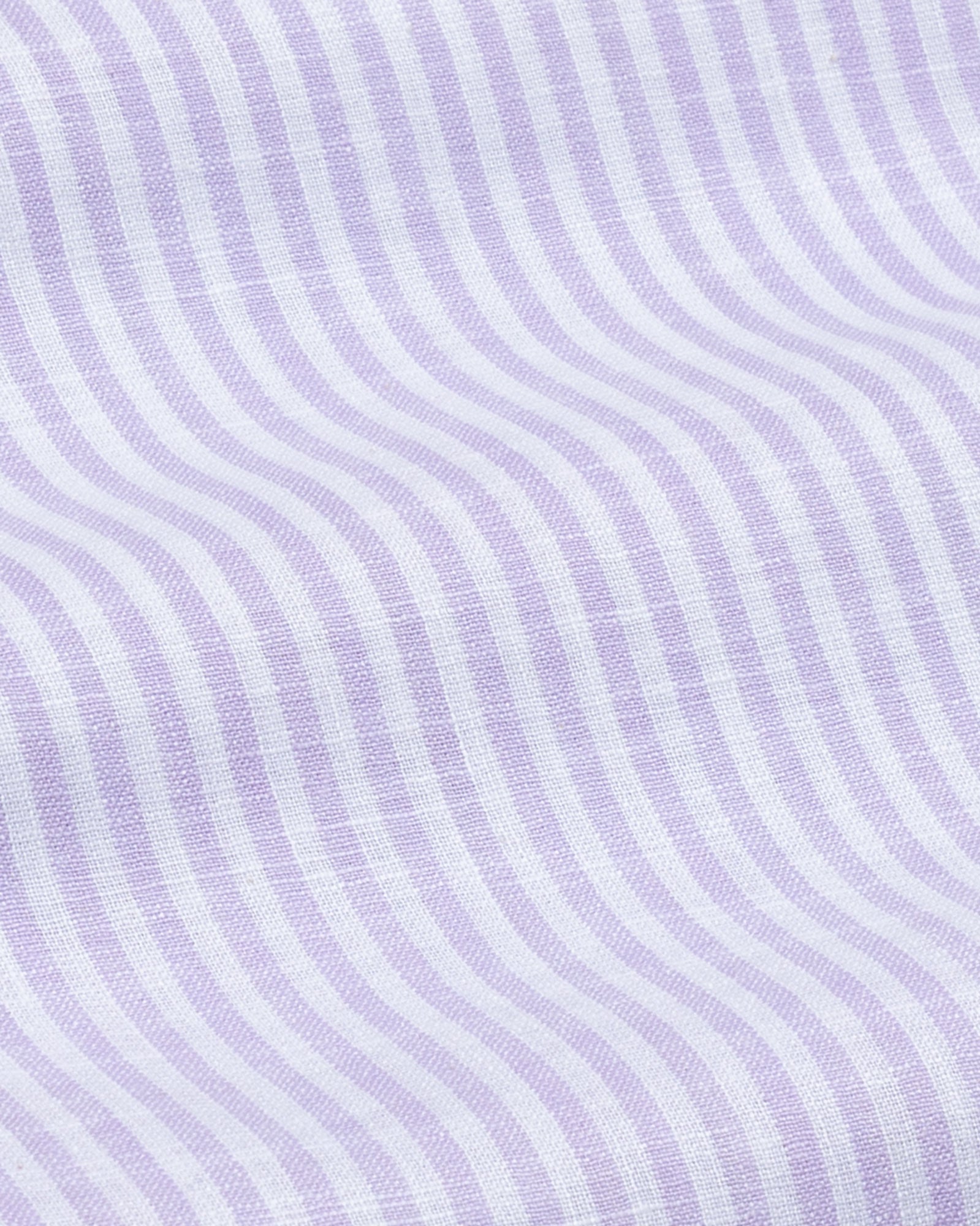 Siento Lavender Linen Stripe Mandarin Shirt - Bullane