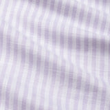 Siento Lavender Linen Stripe Mandarin Shirt