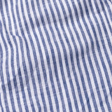 Siento Navy Blue Linen Stripe Mandarin Shirt