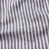 Siento Black Linen Stripe Mandarin Shirt
