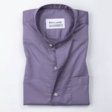 Luce Purple Cotton Plain Mandarin Shirt