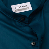 Luce Teal Cotton Plain Mandarin Shirt