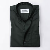 Luce Green Cotton Plain Mandarin Shirt