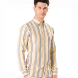 Brex Yellow Premium Cotton Stripe Shirt - Bullane