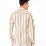 Brex Yellow Premium Cotton Stripe Shirt - Bullane