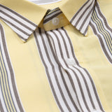 Brex Yellow Premium Cotton Stripe Shirt