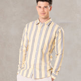 Brex Yellow Premium Cotton Stripe Shirt