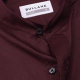 Luce Maroon Cotton Plain Mandarin Shirt