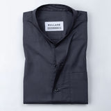 Luce Grey Cotton Plain Mandarin Shirt