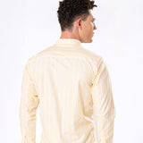 Brex Yellow Linen Stripe Button Down Shirt - Bullane