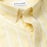 Brex Yellow Linen Stripe Button Down Shirt