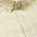 Brex Yellow Linen Stripe Button Down Shirt