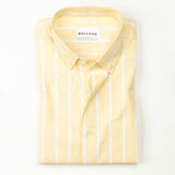Brex Yellow Linen Stripe Button Down Shirt