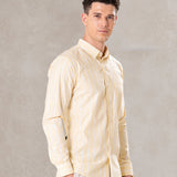 Brex Yellow Linen Stripe Button Down Shirt