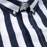 Brex Navy Blue Premium Cotton Stripe Shirt