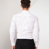 Benedict White Cotton Plain Shirt