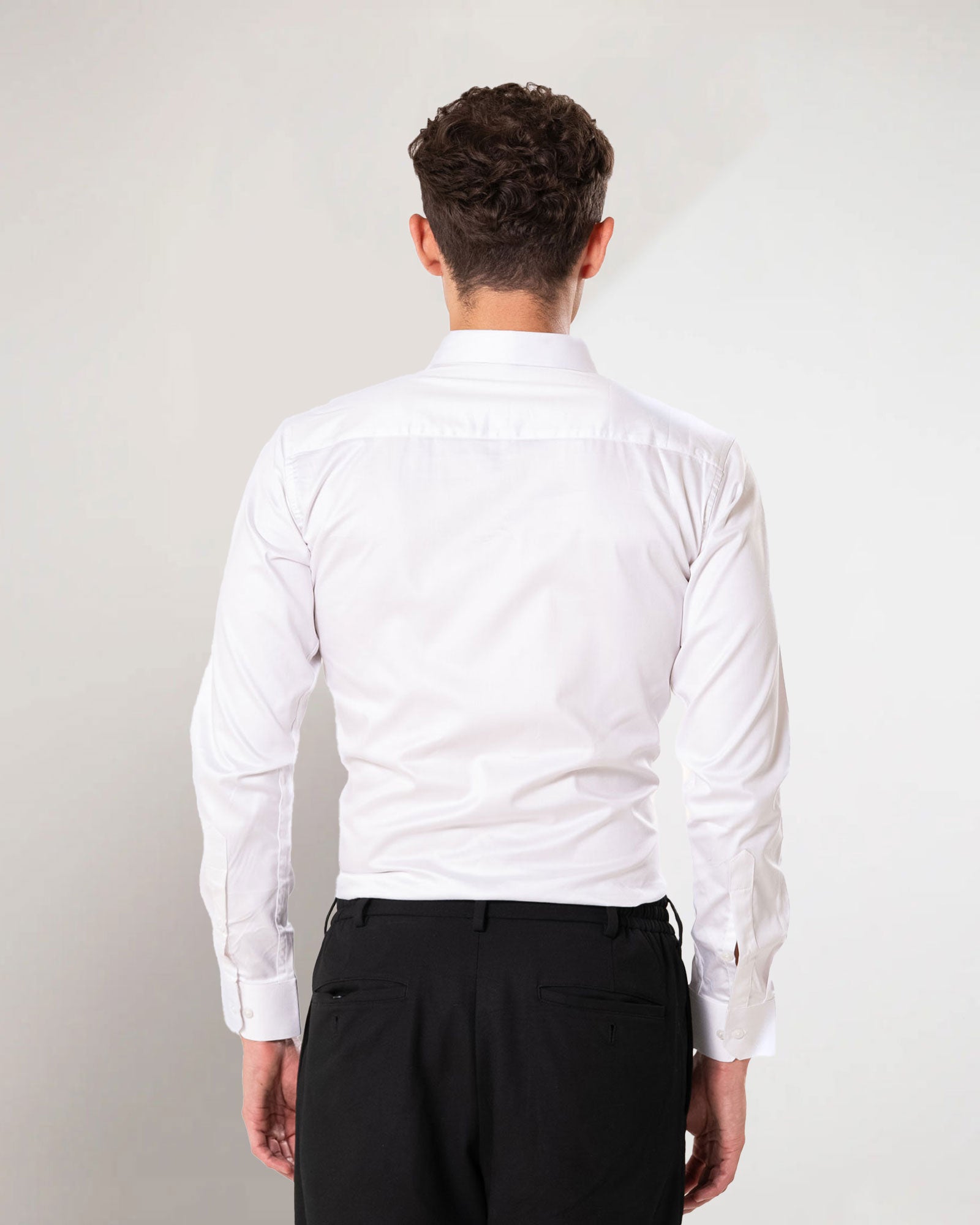 Benedict White Cotton Plain Shirt