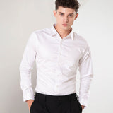 Benedict White Cotton Plain Shirt