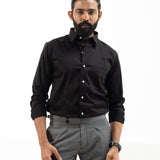Benedict Black Cotton Plain Shirt