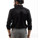 Benedict Black Cotton Plain Shirt