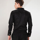 Benedict Black Cotton Plain Shirt