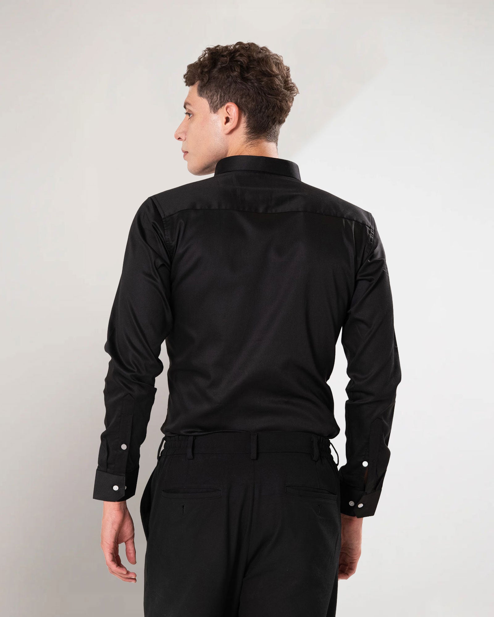 Benedict Black Cotton Plain Shirt