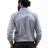 Benedict Silver Cotton Plain Shirt
