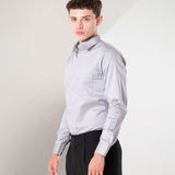 Benedict Silver Cotton Plain Shirt