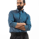 Benedict Grey Cotton Plain Shirt