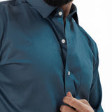 Benedict Grey Cotton Plain Shirt