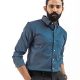 Benedict Grey Cotton Plain Shirt