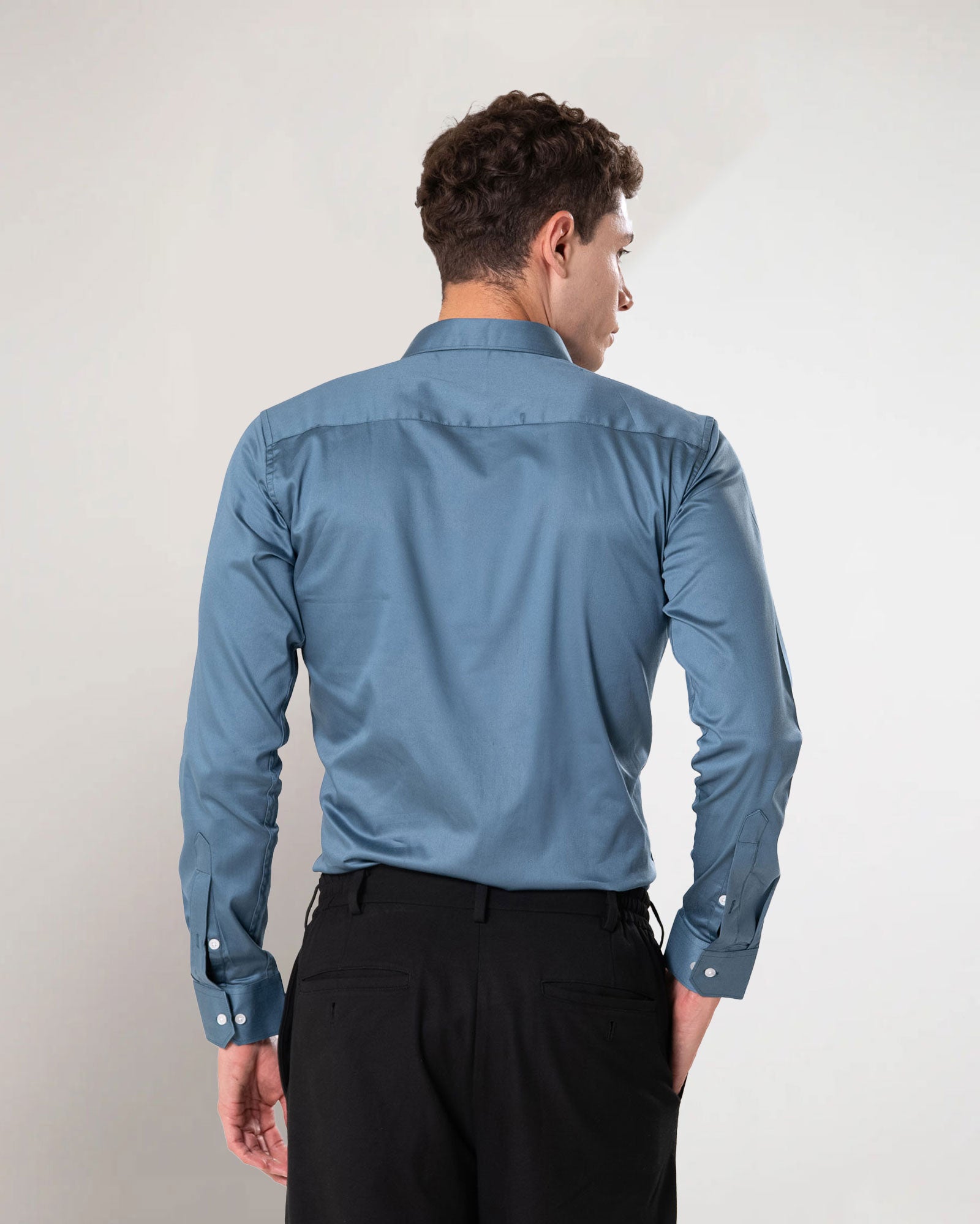 Benedict Grey Cotton Plain Shirt