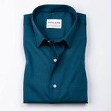 Benedict Teal Cotton Plain Shirt