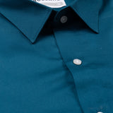 Benedict Teal Cotton Plain Shirt