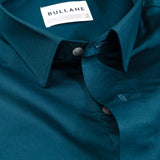 Benedict Teal Cotton Plain Shirt