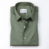 Benedict Olive Cotton Plain Shirt