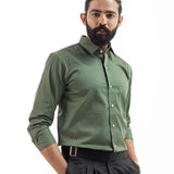 Benedict Olive Cotton Plain Shirt