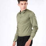 Benedict Olive Cotton Plain Shirt- Bullane
