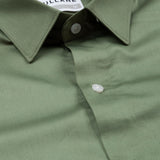 Benedict Olive Cotton Plain Shirt