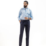 Benedict Sky Blue Cotton Plain Shirt