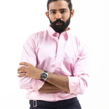 Benedict Pink Cotton Plain Shirt