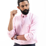 Benedict Pink Cotton Plain Shirt