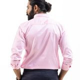 Benedict Pink Cotton Plain Shirt