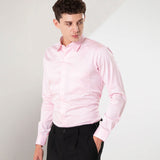 Benedict Pink Cotton Plain Shirt